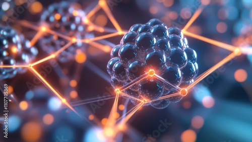 Bonding structure of materials science are relying on knowledge from physics chemistry biology and geology. Abstract molecular structures with glowing connections