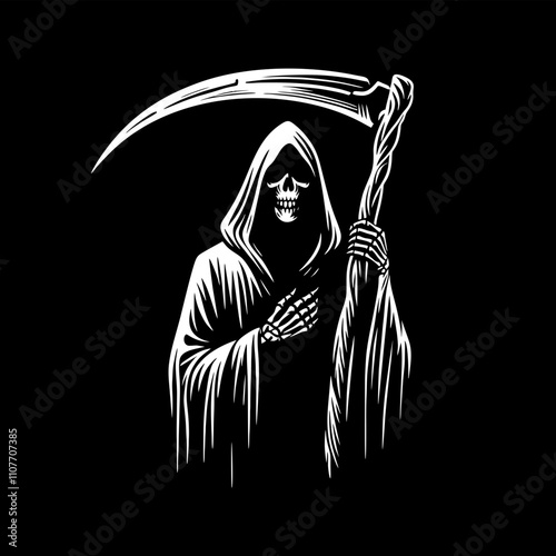 scary grim reaper the death silhouette in the dark	
