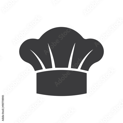  Chef hat black vector illustration,  kitchen silhouette.