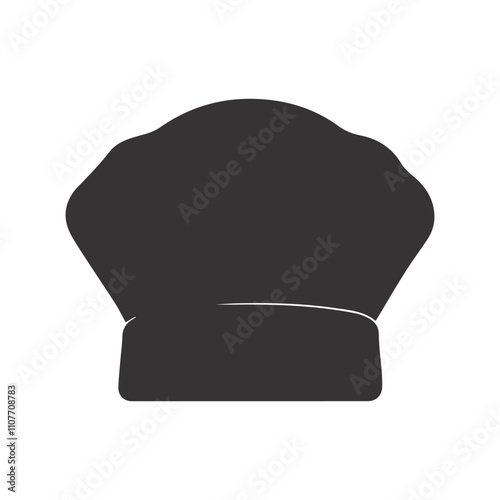  Chef hat black vector illustration,  kitchen silhouette.