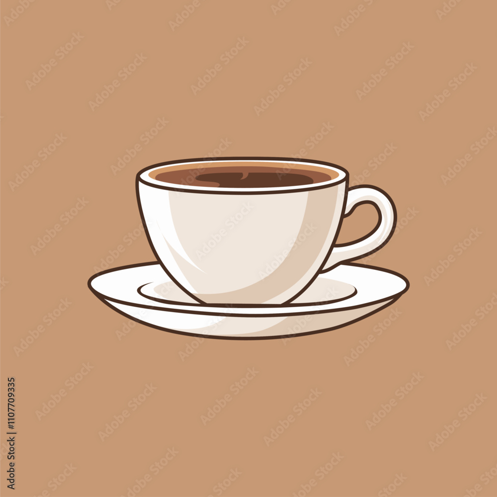 Fototapeta premium Stylish Coffee Cup with Saucer on a Warm Background