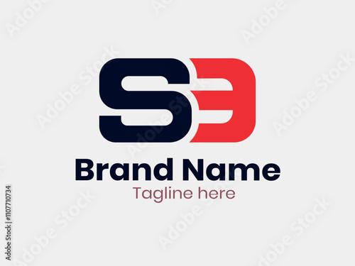 Elegant of abstract letter S and E logo design