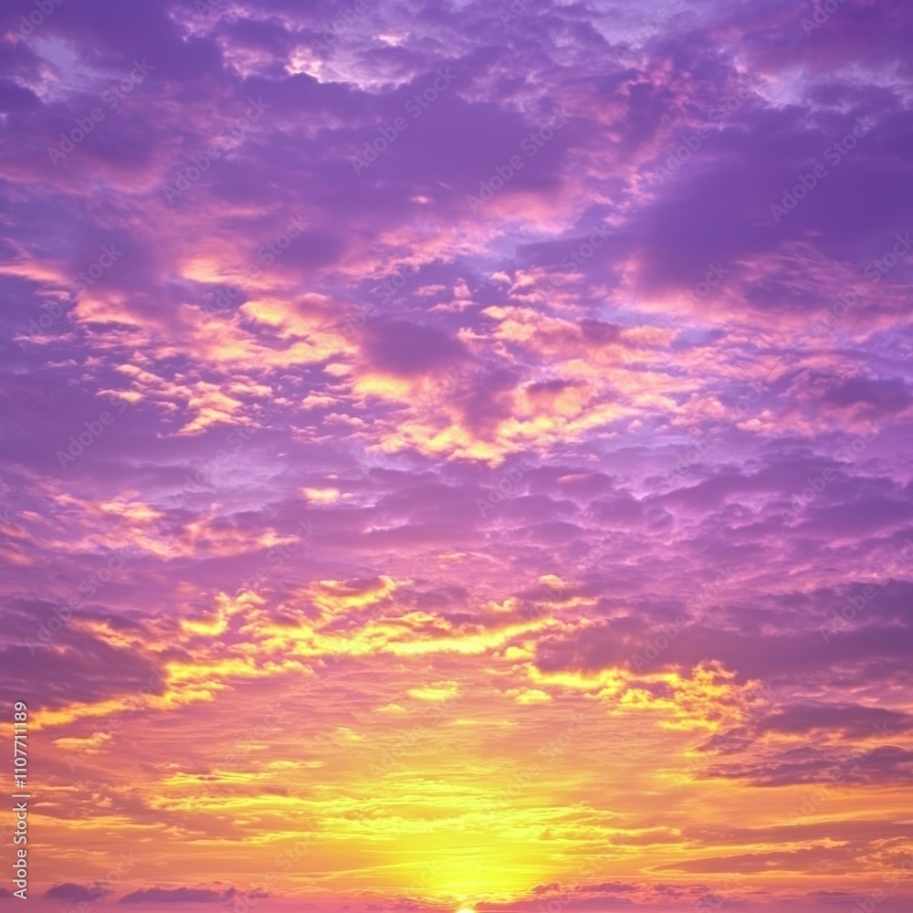 Obraz premium Vibrant sunset sky with colorful clouds.