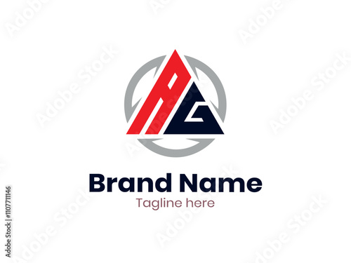AG logo design template vector illustration, AG letter monogram Elegant logo
