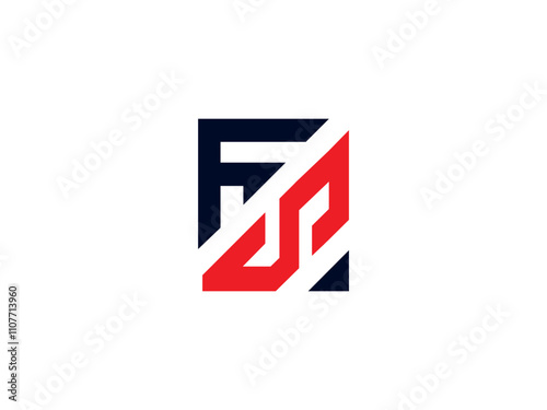 Vector FS logo design Blue and red FS letter FS letter logo design