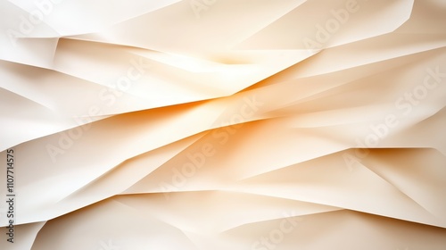 This image features a crinkled and folded abstract paper design in warm hues, showcasing dynamic textures and gradients that evoke creativity and innovation. photo