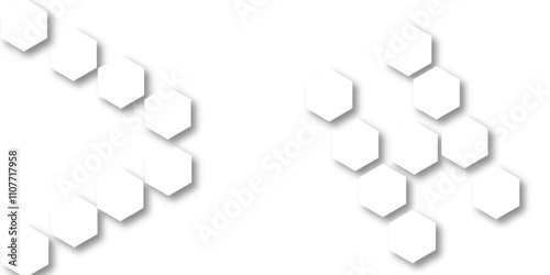 White hexagon 3D background texture. modern abstract polygonal pattern. 3d rendering illustration. Futuristic abstract banner. white and black lines 3d Hexagonal. honeycomb white Background.