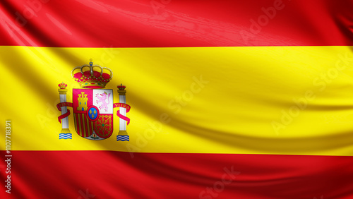  spanish flag picture, close-up shot of spain nation flag, european, animated flag background photo, 3D photo of a flag, national symbol of the spanish people, patriotism, full screen
