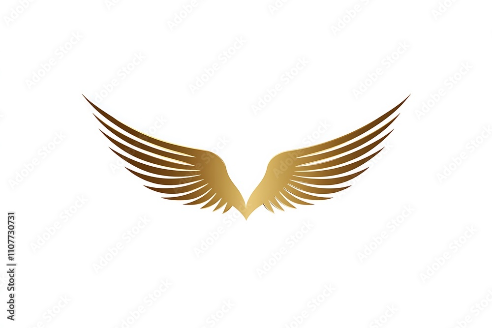 Fototapeta premium Elegant gold wings logo, perfect for luxury branding.