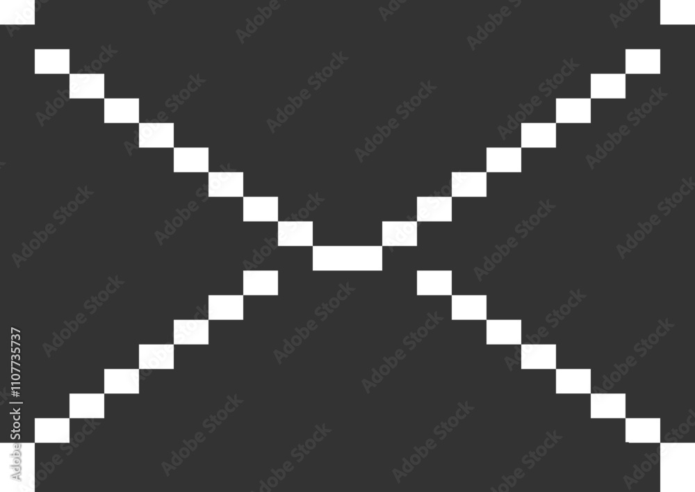 Pixel art 8 bit email notification. Social networks icon. Pixel art 8 bit email notification. Social networks icon.