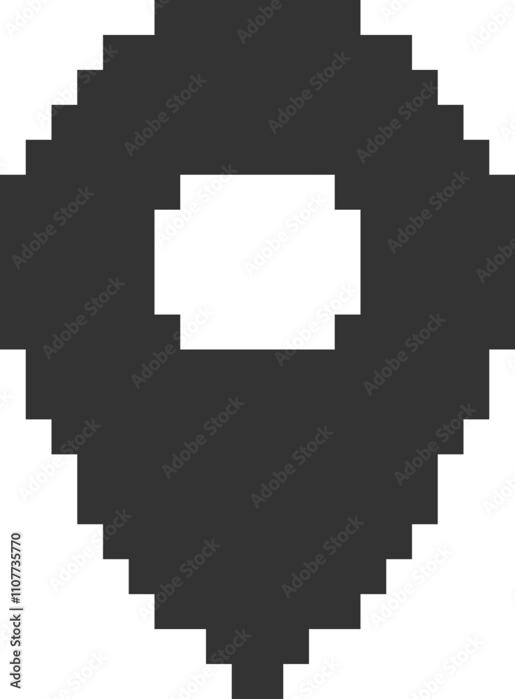 Fototapeta premium Pixel art pin icon, pointer, marker, destination. location sign with 8bit style.