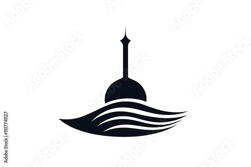 Islamic mosque logo vector icon template
 photo