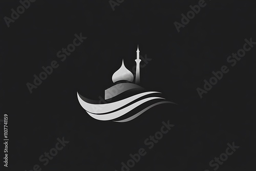 islamic mosque logo vector icon template
 photo