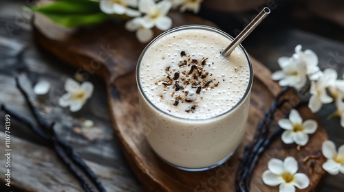 Chic Glass of Kefir with Va...
