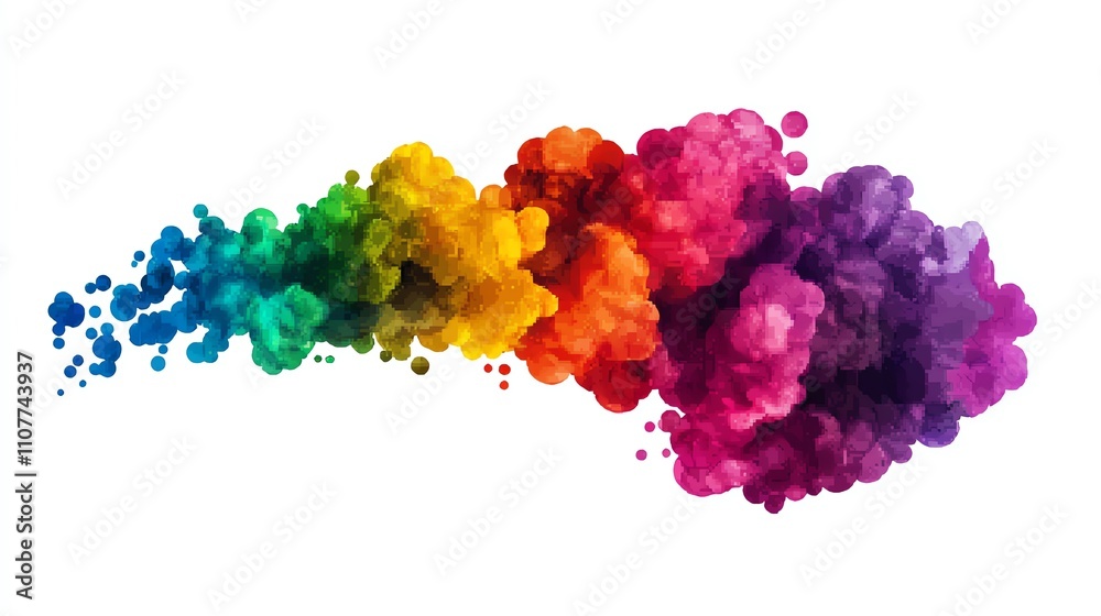 Fototapeta premium A vibrant explosion of colorful smoke in rainbow hues, creating an artistic and abstract background for various creative projects.