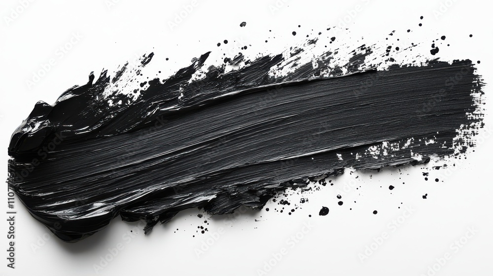 a black paint stroke on a white background a black paint stroke on a white background