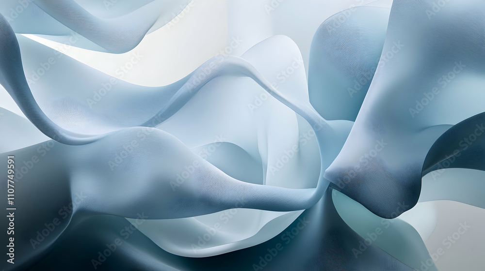 Obraz premium Abstract flowing blue fabric textile background.