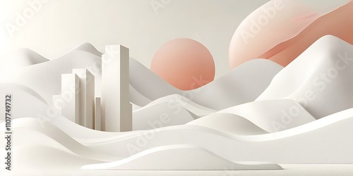 Surreal minimalist illustration and objects morphing into unexpected forms