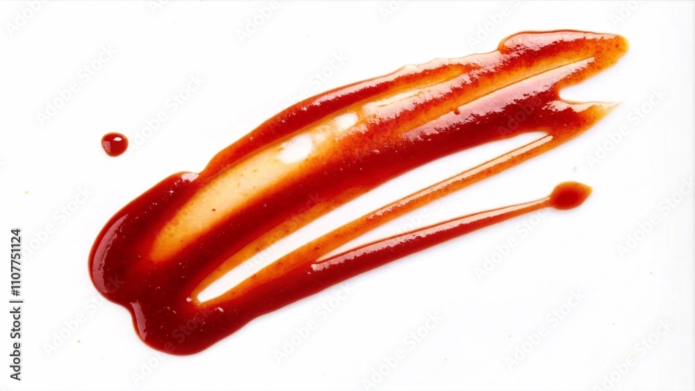Naklejka premium ketchup isolated on white background, showcasing its vibrant color and smooth texture.
