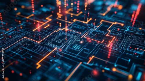 Wallpaper Mural abstract concept of a maze with financial symbols, representing the challenges and decisions involved in navigating business investments Torontodigital.ca