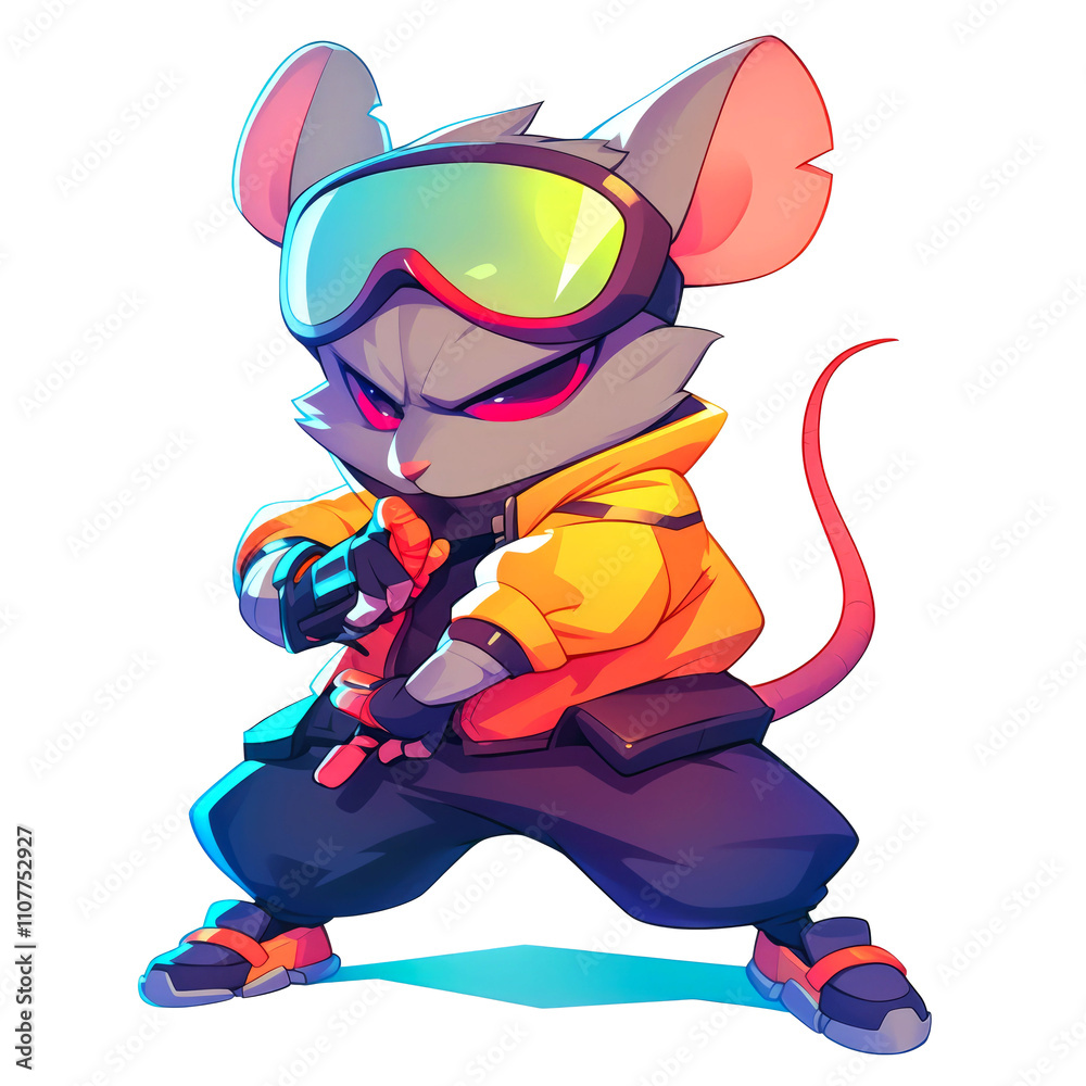Cool cartoon mouse in stylish gear. Cool cartoon mouse in stylish gear.