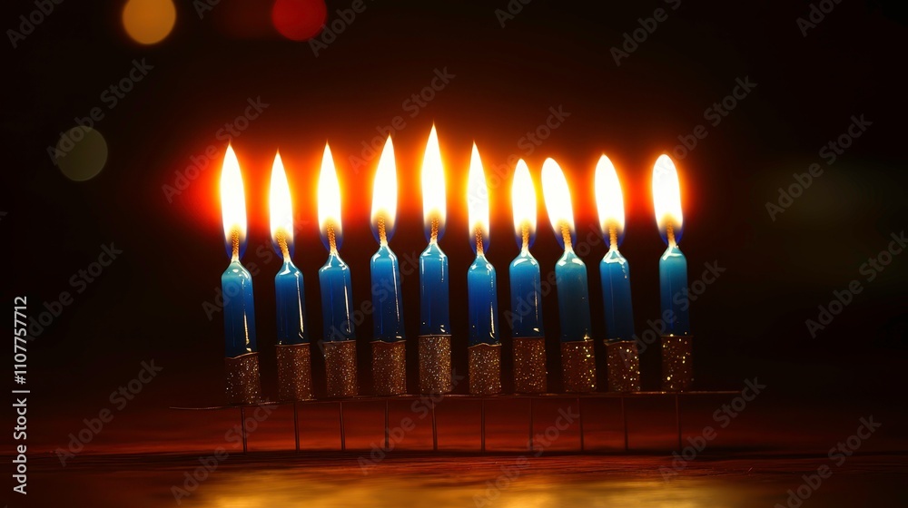 Fototapeta premium Celebration of lights hanukkah candle lighting ceremony home event intimate setting spiritual reflection