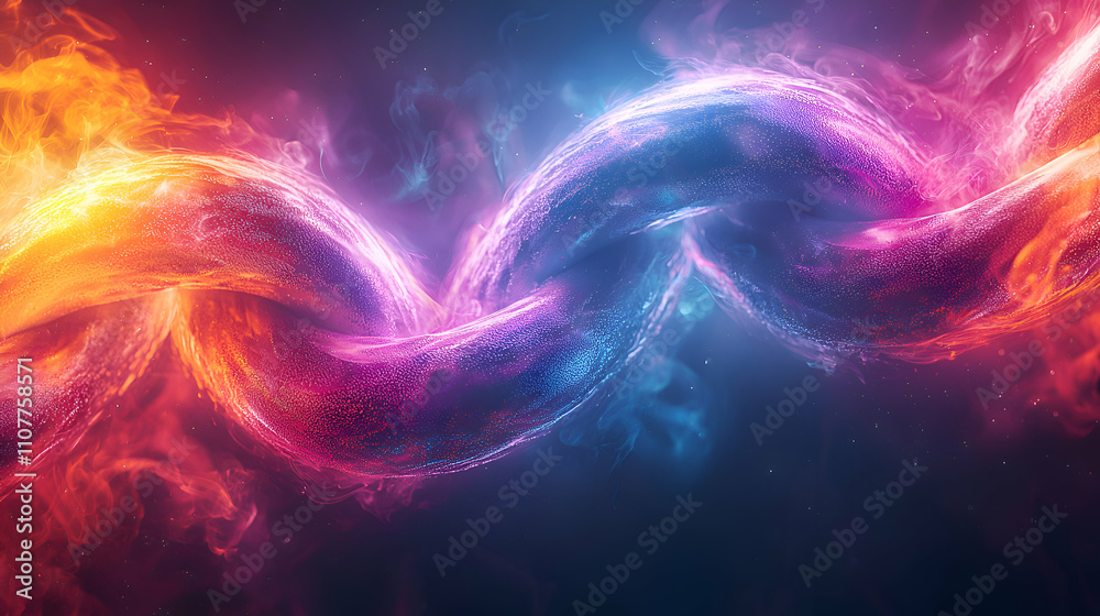 Obraz premium Abstract swirling fire and ice cosmic art