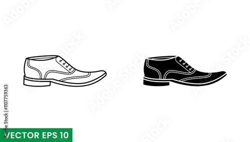 oxford shoes vector icon