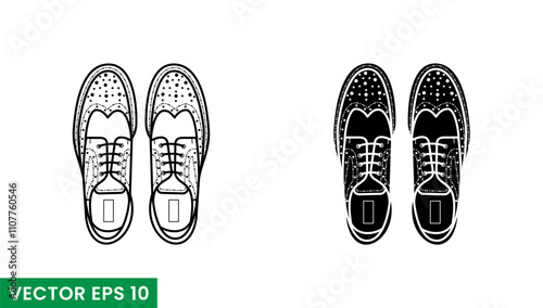 brogue shoes vector icon