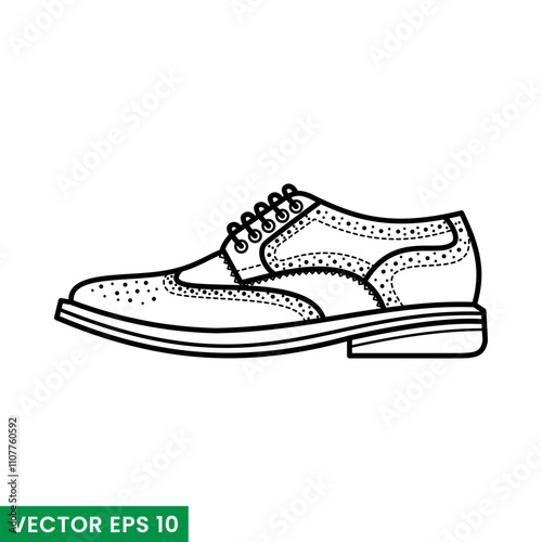 brogue shoes vector icon