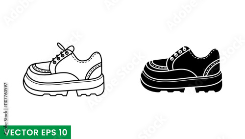 budapester toe shoes vector icon