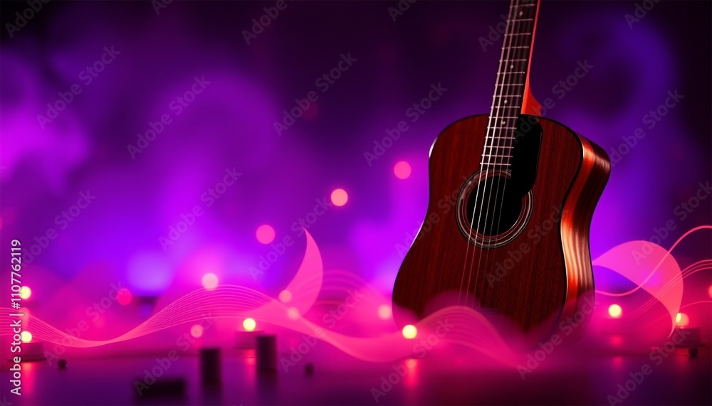 Fototapeta premium Isolated acoustic guitar on white background
