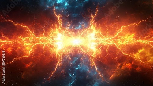 Dynamic Plasma Lightning and Fiery Energy Surges Capturing Electric Cosmic Storms in High Definition