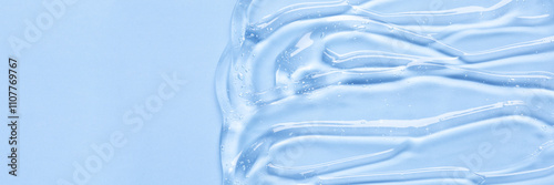 Transparent blue gel close-up texture