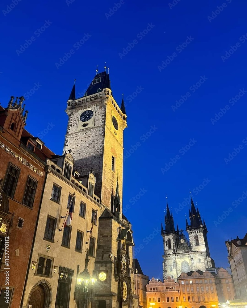 Fototapeta premium city astronomical clock
