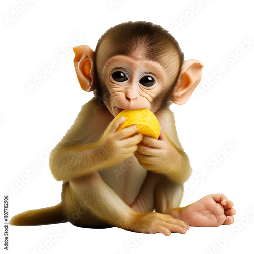 baby monkey eat banana photo