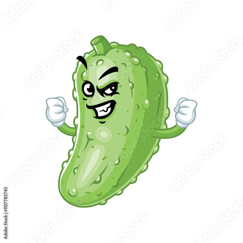 Superhero Pickle Cartoon Character.