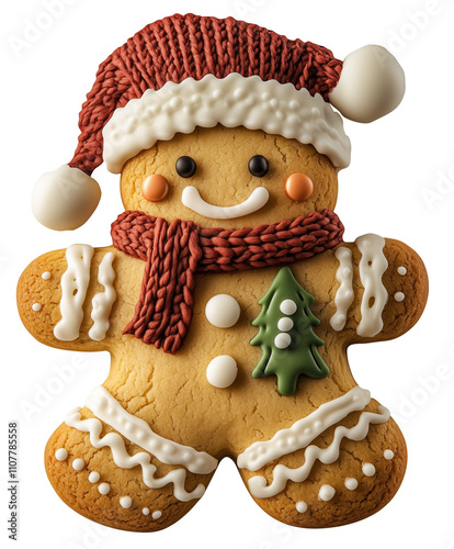 Gingerbread Cookies (ginger men) isolated on white background - Christmas Treat