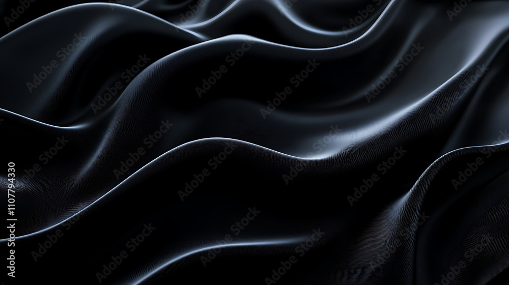 Fototapeta premium A black and white image of a fabric with a wave pattern