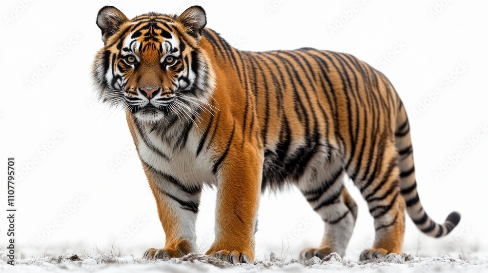 Obraz premium a tiger standing on a white background