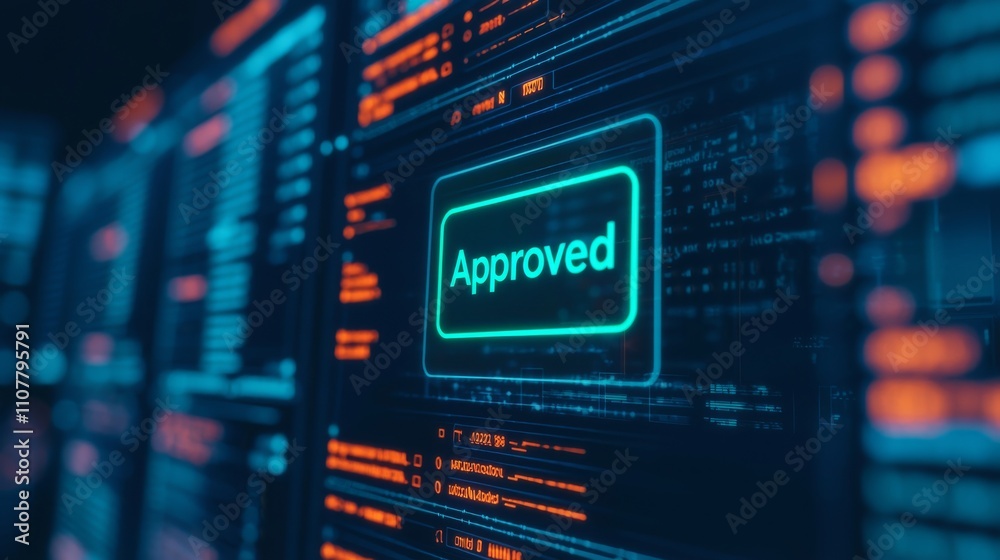 Fototapeta premium A digital interface displaying a glowing 