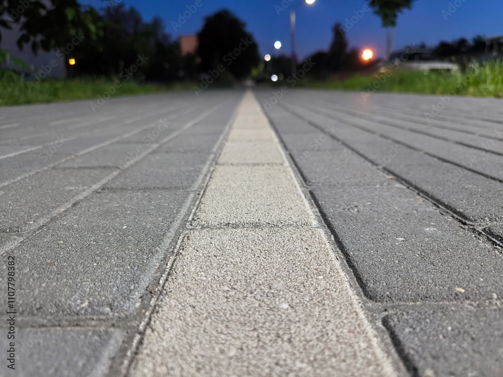 night summer landscape on a quiet city street, romantic, deserted.
