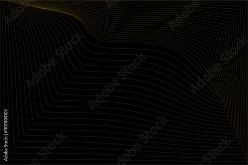 Black background with wavy lines vector