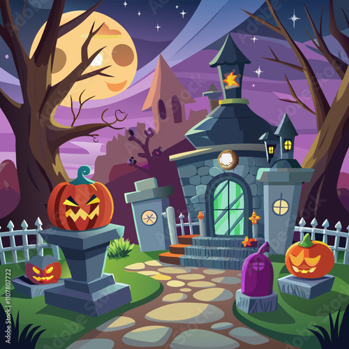 3D Cartoon Spooky Halloween Festivity Concept