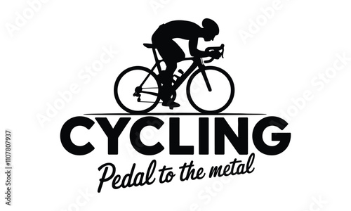 Cycling Sports vector Silhouettes and Vector clip art Set  photo