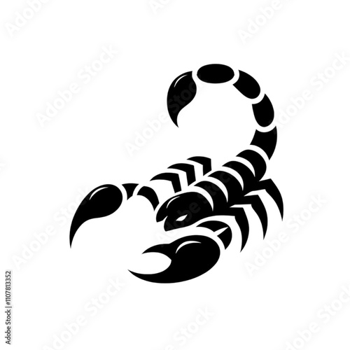 Simple and minimalist scorpion logo with a transparent background. photo