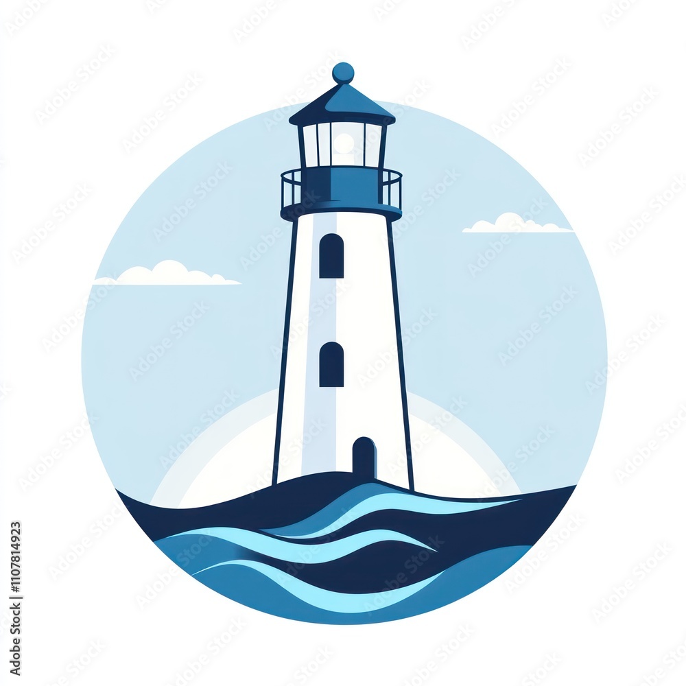 Here's a possible and keyword list for your image.. Lighthouse illustration, coastal scene. Here's a possible and keyword list for your image.. Lighthouse illustration, coastal scene.
