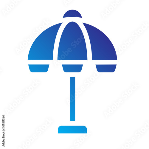 Beach umbrella line icon