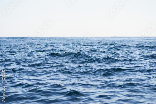 Calm blue sea surface on a clear day