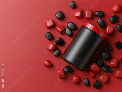Energystoring polymers, electrochemical interactions in batteries, 3D illustration